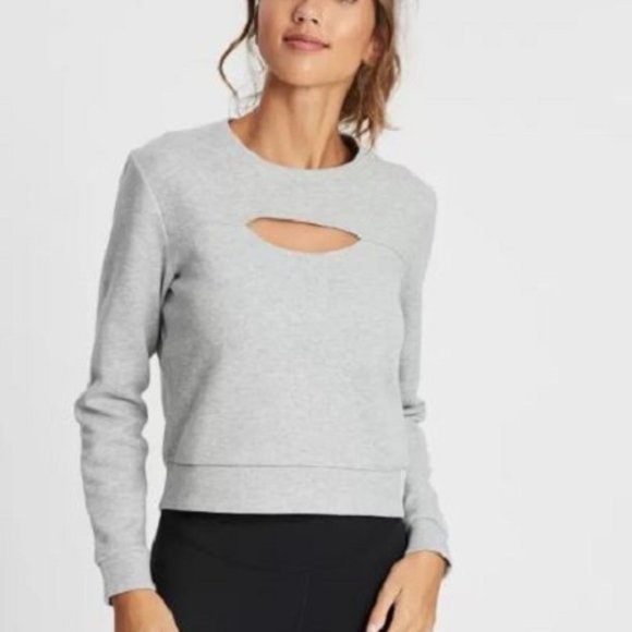 NEW Adidas 3-Stripes Performance Sweatshirt SZ XS Split Cut Front Gray - Picture 2 of 6